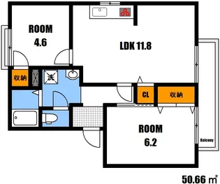 コーポ平井 A棟【2階】の間取り