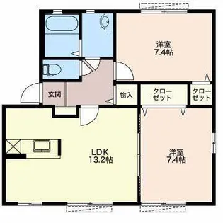 MastTown蘇原申子 A【1階】の間取り