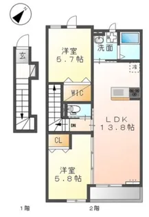 ロココハイムS【2階】の間取り