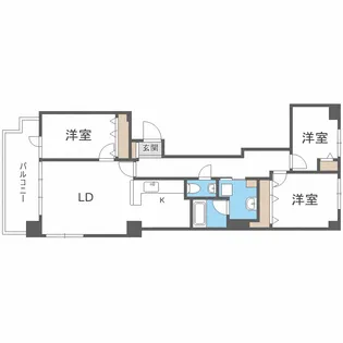 ダイアパレスアヴェニュー植物園 1206号室【12階】の間取り