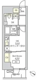 コスモグラシア新宿西早稲田【4階】の間取り