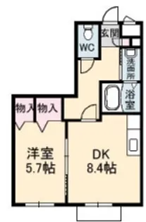 フレール山北【2階】の間取り