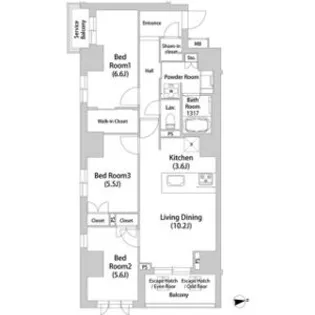 広尾ヴィラスクエア【4階】の間取り