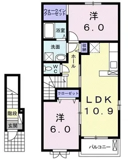 サンフィールド・セレナ B【2階】の間取り