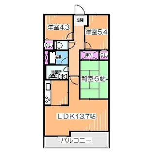 浅香山グリーンマンション【2階】の間取り