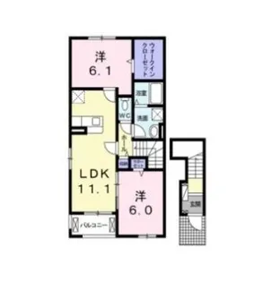 リヴァーサ美の浜【2階】の間取り