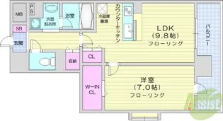 レジディア榴岡ウエスト棟【6階】の間取り