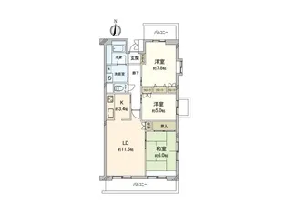 グレース北屋敷【2階】の間取り