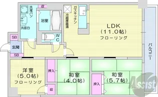 オークコート141【9階】の間取り