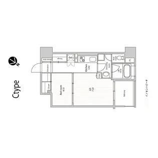 ラクレイス西新【4階】の間取り