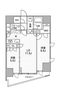 シーズンフラッツ大井町【13階】の間取り