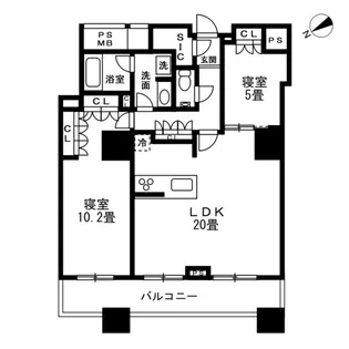 ザ・パークハウス西新宿タワー60【40階】の間取り