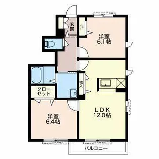 シャンテ ミツムロ【1階】の間取り