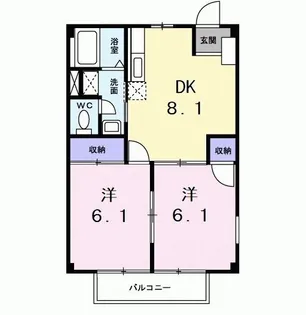 パレス三好ヶ丘B【2階】の間取り