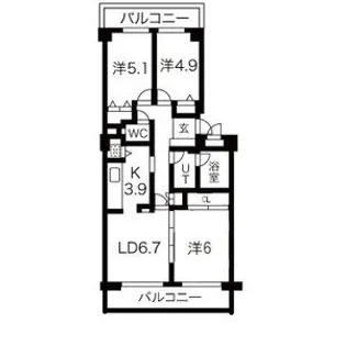 コープ野村長町アークス【3階】の間取り