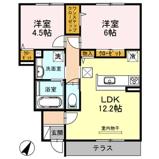 ロイヤルタウン篠山口B棟【1階】の間取り