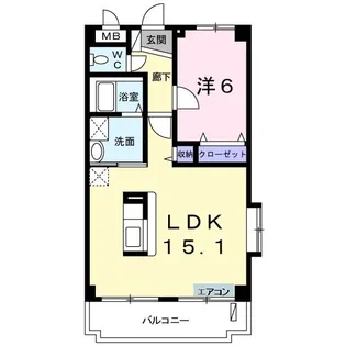 ビーチフラワー【1階】の間取り