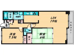 ライオンズマンション若江東一番館【9階】の間取り