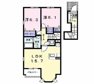 メゾン シャルマンB棟【2階】の間取り