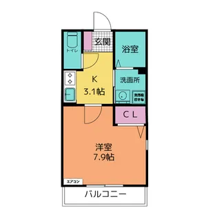 クレアール新田 B【2階】の間取り