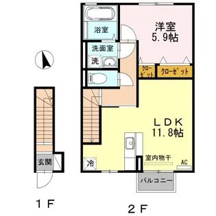 リクラ・クレマチス B棟【2階】の間取り