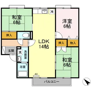 セジュールソレイユ B【2階】の間取り