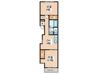 ハイフラット赤堤【2階】の間取り