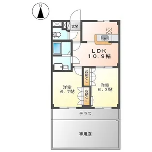 ヴァンベールK【1階】の間取り