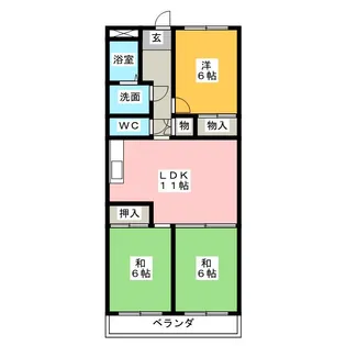 グランドヒルズ平野【2階】の間取り