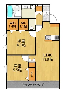 陣屋PERSIMMON【3階】の間取り