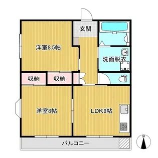 ハイツアーサー【1階】の間取り