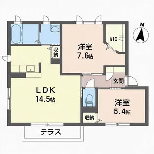 クレアール【1階】の間取り