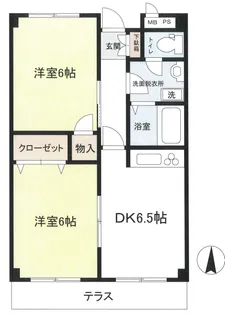 パークサイド千早【1階】の間取り