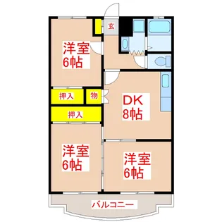 アヴェルデ紫原【4階】の間取り