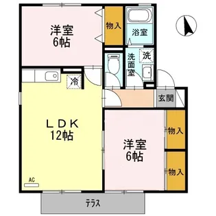 サニーハイツ田寺 B棟【2階】の間取り