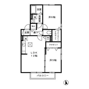 ヒルサイド1【1階】の間取り