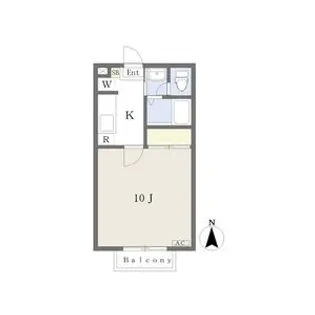 KフラットB棟【2階】の間取り