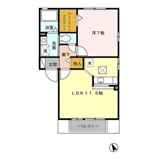 フローラルコート B【1階】の間取り