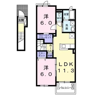 アンジュ・ブローテB【2階】の間取り