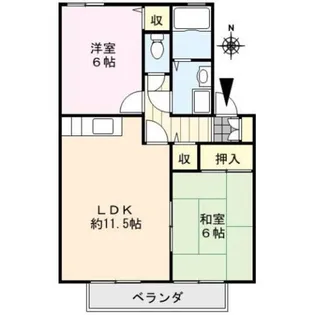 セジュールメゾン【2階】の間取り
