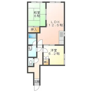 2LDKの間取り画像