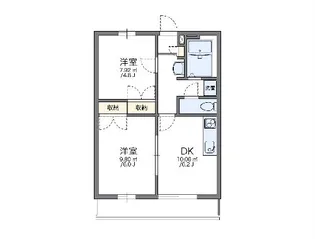 レオパレス東【2階】の間取り