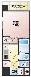 大阪府大阪市中央区玉造2【マンション】の間取り