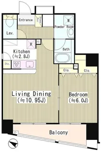アクアアンビシャス八丁堀【4階】の間取り