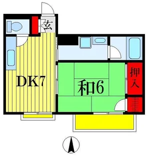 1DKの間取り画像