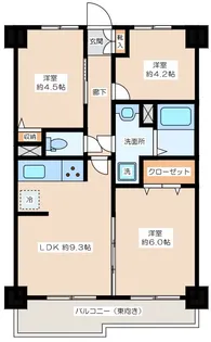 ライオンズマンション武蔵浦和【6階】の間取り