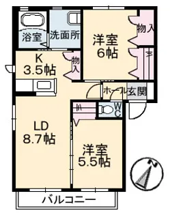 ルミエールさくら【2階】の間取り