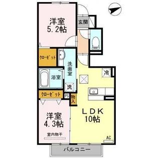 プレミール広II【1階】の間取り