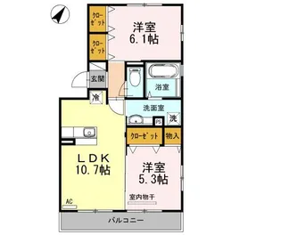 サニーヒル宇宿【3階】の間取り