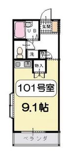 メゾネットアウル【1階】の間取り